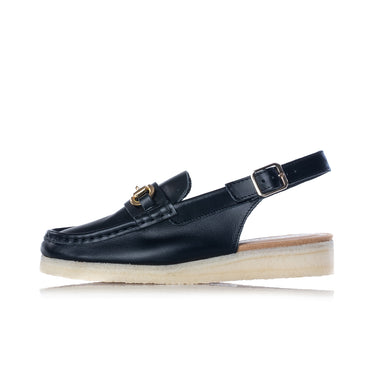 CLARKS ORIGINALS WOMENS WALLABEE SLING SCHWARZES LEDER - Shoelosophy