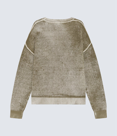 AMISH SUPPLIES CREW NECK CROPPED COTTON PRINT LOGO MOSS - Shoelosophy