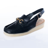 CLARKS ORIGINALS WOMENS WALLABEE SLING SCHWARZES LEDER - Shoelosophy
