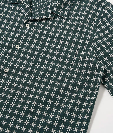 UNIVERSAL WORKS ROAD SHIRT 34658 GRÜN WEISS - Shoelosophy