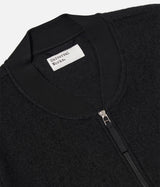 UNIVERSAL WORKS ZIP BOMBER WOLLFLEECE 00018 SCHWARZ - Shoelosophy