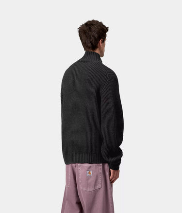 CARHARTT WIP DETROIT HALF ZIP SWEATER I035398 BLACK - Shoelosophy