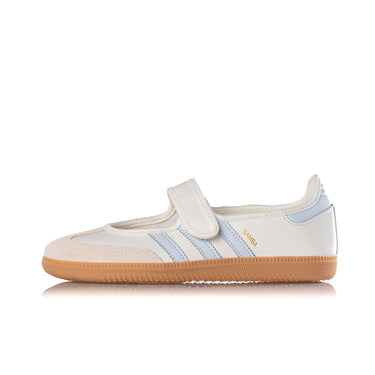 ADIDAS WOMENS SAMBA JANE JR7339 CLOUD WHITE GUM HALO BLUE - Shoelosophy