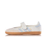 ADIDAS WOMENS SAMBA JANE JR7339 CLOUD WHITE GUM HALO BLUE - Shoelosophy