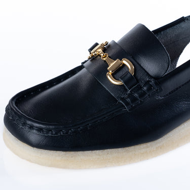 CLARKS ORIGINALS WOMENS WALLABEE SLING SCHWARZES LEDER - Shoelosophy