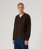 UNIVERSAL WORKS ZIP BOMBER WOLLFLEECE 00018 BRAUN - Shoelosophy