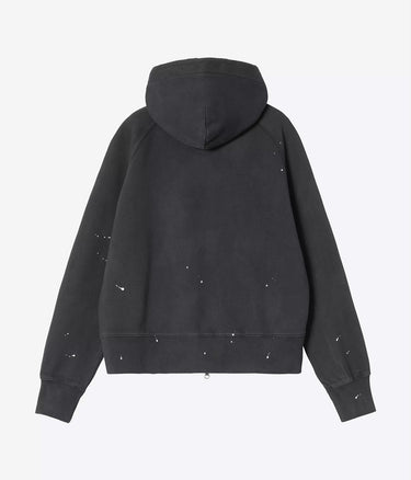 CARHARTT WIP DAMEN HOODED PAINTER JACKET I036842 SCHWARZ DESTROY WASH SPLATTER - Shoelosophy