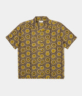 UNIVERSAL WORKS CAMP SHIRT 34155 OLIVE CAPE BLOCK PRINT - Shoelosophy