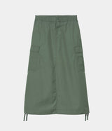 CARHARTT WIP WOMENS CARGO SKIRT LONG I033823 DUCK GREEN - Shoelosophy