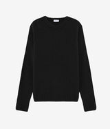 AMISH CREW CROP BOUCLE' SWEATER SCHWARZ - Shoelosophy