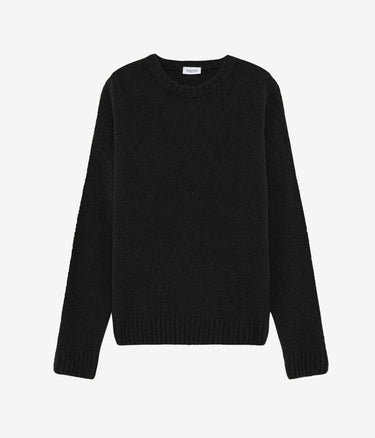 AMISH CREW CROP BOUCLE' SWEATER SCHWARZ - Shoelosophy