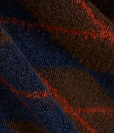 UNIVERSAL WORKS ARGYLL FLEECE CARDIGAN 33721 BROWN NAVY - Shoelosophy