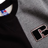 RUSSELL ATHLETIC カラーブロック クルーネック スウェットシャツ ブラック パッチワーク - Shoelosophy