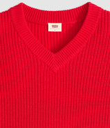 LEVI'S WOMENS REESE V NECK SWEATER 0037O-0000 TRUE RED - Shoelosophy