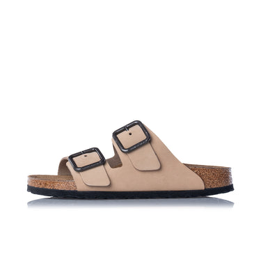 BIRKENSTOCK ARIZONA WIRE BUCLE 1031579 SANDCASTLE NUBUKLEDER - Shoelosophy