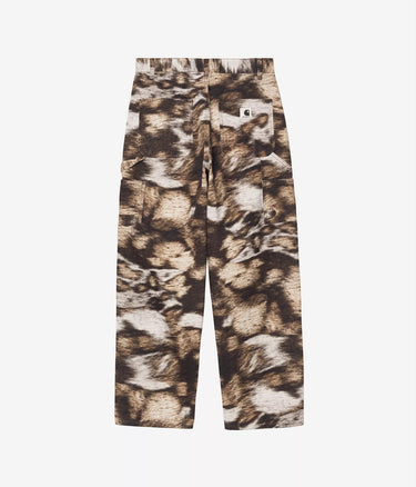 CARHARTT WIP WOMENS BRANDON SINGLE KNEE PANT I034880 WILD DOG PRINT STONE WASHED - Shoelosophy