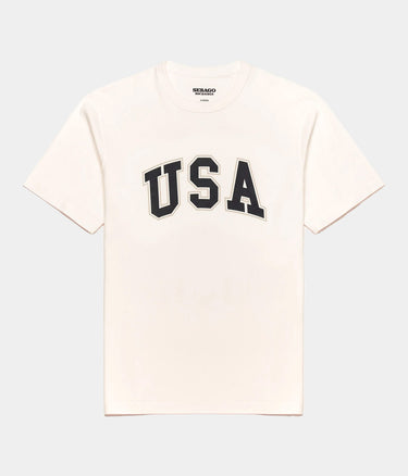 SEBAGO DOCKSIDES DANFORTH T-SHIRT USA WEISS NATURAL - Shoelosophy