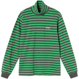 STUSSY CLASSIC STRIPE LS TURTLENECK TEE 1140229 GREEN - Shoelosophy