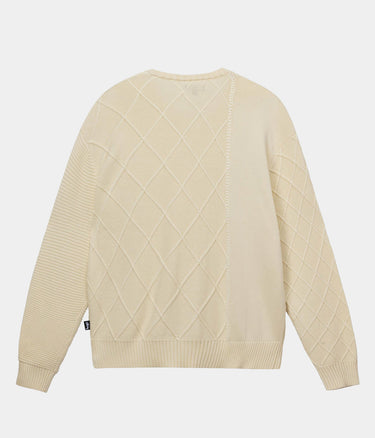 STUSSY PATCHWORK SWEATER 117158 NATURAL - Shoelosophy