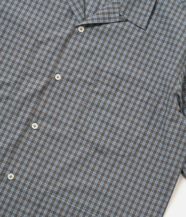 UNIVERSAL WORKS SUMMER OVERSHIRT P34036 BLASSBLAU KARO - Shoelosophy