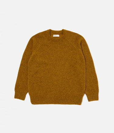 UNIVERSAL WORKS  LYON CREW SWEATER 33457 ALPACA KNIT GOLD - Shoelosophy