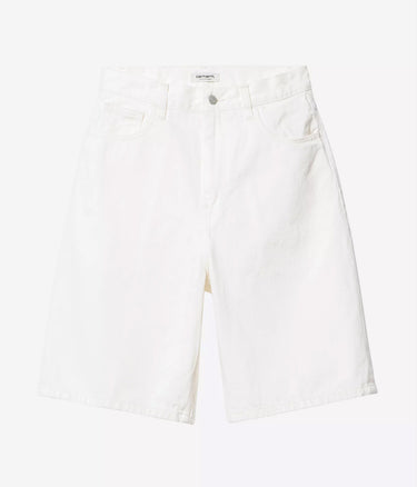 CARHARTT WIP WOMENS BRANDON SHORT I037021 WHITE RINSED - Shoelosophy