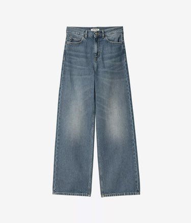 CARHARTT WIP WOMENS JANE PANT I030497 BLUE DARK USED WASH - Shoelosophy
