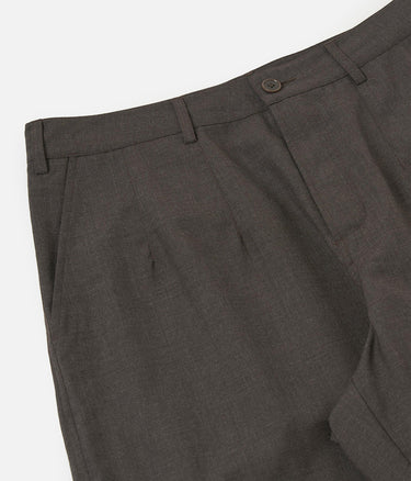 UNIVERSAL WORKS DUTCH PANT P34028 TROPICAL SUITING BROWN MARL - Shoelosophy