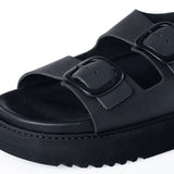 SCHOLL BLAKE 2 STRAPS BOLD F00663 DAMENSANDALE AUS SCHWARZEM LEDER - Shoelosophy