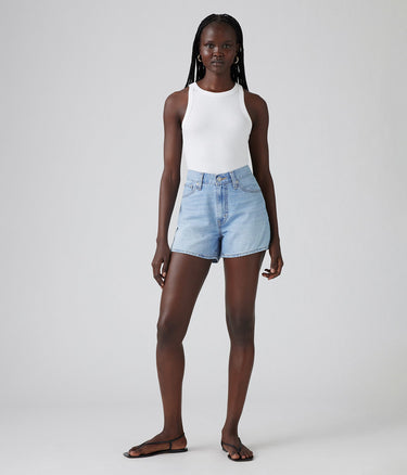 LEVI'S WOMENS 80S MOM SHORTS A4695-0015 BLUE STONE WASHED - Shoelosophy