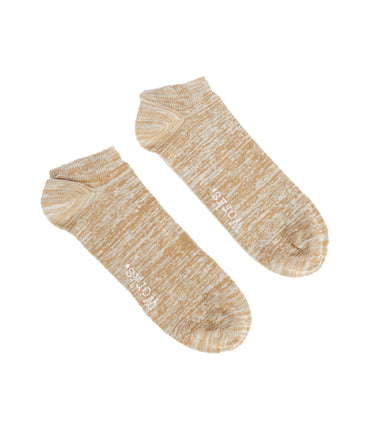 UNIVERSAL WORKS ANKLE SLUB SOCKS DARK SAND - Shoelosophy