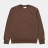 UNIVERSAL WORKS CLASSIC CREW SWEATSHIRT DRY HANDLE BRUSHBACK BROWN - Shoelosophy