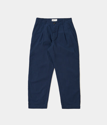 UNIVERSAL WORKS DUKE PANT 34626 DERBY STRIPE SEERSUCKER NAVY - Shoelosophy