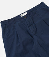 UNIVERSAL WORKS DUKE PANT 34626 DERBY STRIPE SEERSUCKER NAVY - Shoelosophy
