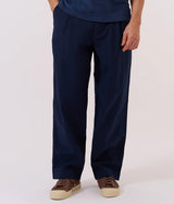 UNIVERSAL WORKS DUKE PANT 34626 DERBY STRIPE SEERSUCKER NAVY - Shoelosophy