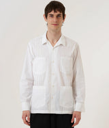 UNIVERSAL WORKS DWIGHT OVERSHIRT 34169 POPLIN WHITE - Shoelosophy