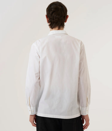 UNIVERSAL WORKS DWIGHT OVERSHIRT 34169 POPLIN WHITE - Shoelosophy