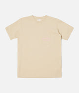 UNIVERSAL WORKS PRINT POCKET TEE ORGANIC JERSEY SAND - Shoelosophy