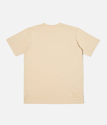 UNIVERSAL WORKS PRINT POCKET TEE ORGANIC JERSEY SAND - Shoelosophy