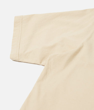 UNIVERSAL WORKS PRINT POCKET TEE ORGANIC JERSEY SAND - Shoelosophy
