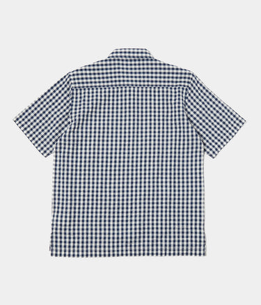 UNIVERSAL WORKS PULLOVER SS SHIRT GINGHAM SEERSUCKER - Shoelosophy