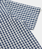 UNIVERSAL WORKS PULL SS CHEMISE GINGHAM SEERSUCKER - Shoelosophy