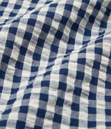 UNIVERSAL WORKS PULL SS CHEMISE GINGHAM SEERSUCKER - Shoelosophy