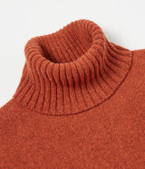 UNIVERSAL WORKS ROLL NECK SWEATER ECO WOOL RUST - Shoelosophy