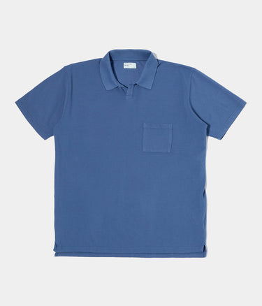 UNIVERSAL WORKS VACATION POLO PIQUET BLAU - Shoelosophy