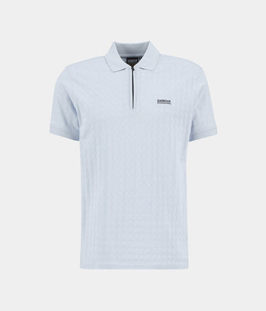 BARBOUR INTERNATIONAL LANGSTON JACQUARD POLO SHIRT MML1543BU41 SKY - Shoelosophy