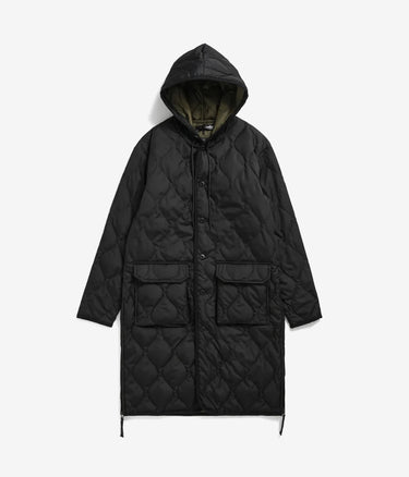 TAION MILITARY HOODED LONG DOWN JACKET SCHWARZ - Shoelosophy
