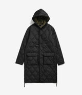 TAION MILITARY HOODED LONG DOWN JACKET BLACK - Shoelosophy