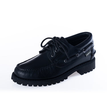 SEBAGO CAMPSIDES ACADIA 741271W TOTAL BLACK OUTDOOR MOKASSIN - Shoelosophy
