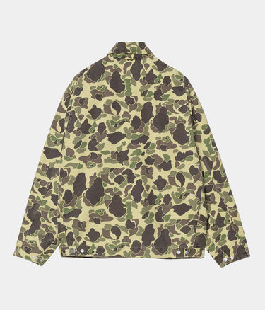 CARHARTT WIP DUCK DETROIT JACKET I034281 CAMO DUCK GREEN STONE WASHED - Shoelosophy
